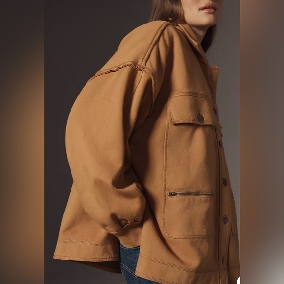 Anthropologie Pilcro Honey Micro Fleece Button Front Jacket - Picture 2 of 5